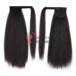 Extensie de par coada Afro Kinky tip Mesa cu Snur de 60 cm Cod K888-2# Brunet Natural